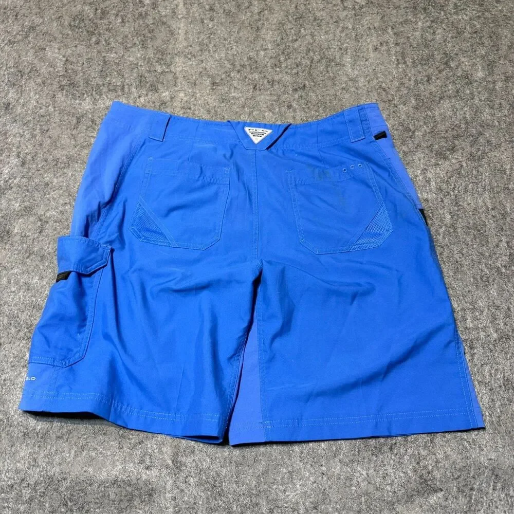 Columbia Mens Cargo Shorts Size 38 Blue Nylon Pfg Omni-Shield